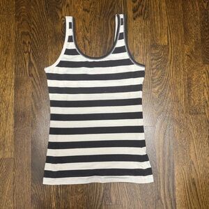 H&M slim fit tank top - dark gray striped - size: 4